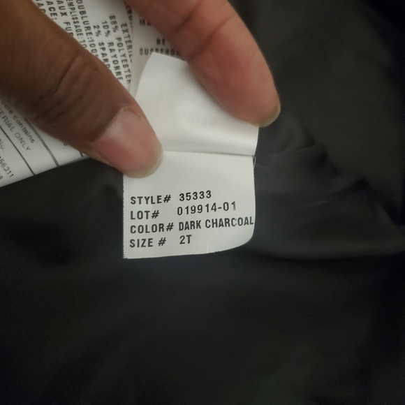 Rothschild Charcoal Gray Faux Fur Trimmed Formal Winter Jacket Size 2T - Picture 8 of 8